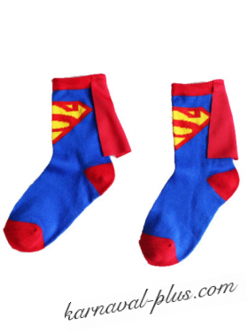Носки супергеройские Супермен детские с плащом